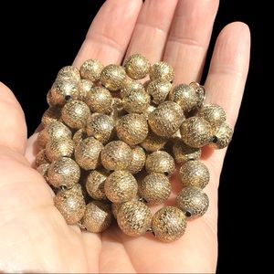 🌺RARE VTG 73 grams 925 GOLD VERMEIL 2 Strand Necklace